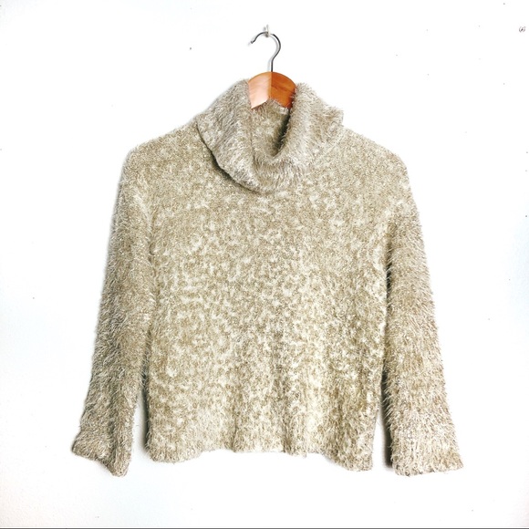 GB Fuzzy Metallic Cowl Neck Sweater - Picture 6 of 6